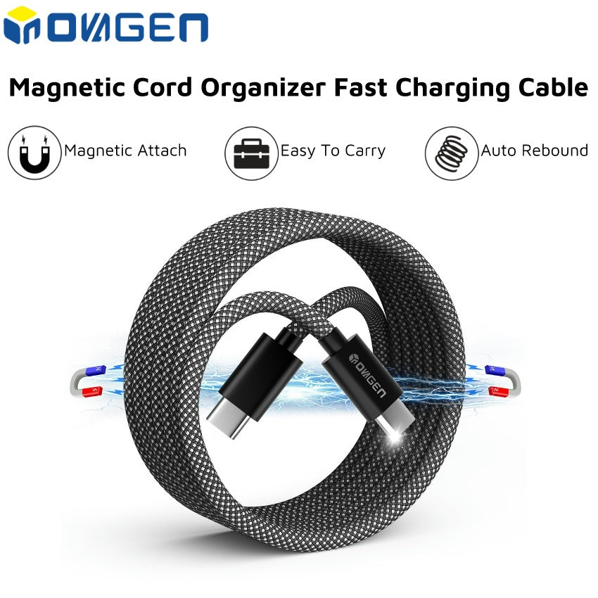 INOVAGEN Full Magnetic Charging Cable Fast Charging Cord 1m/2m,Tangle Free Easy to coil,Up to 240W Super Fast Charging Cable