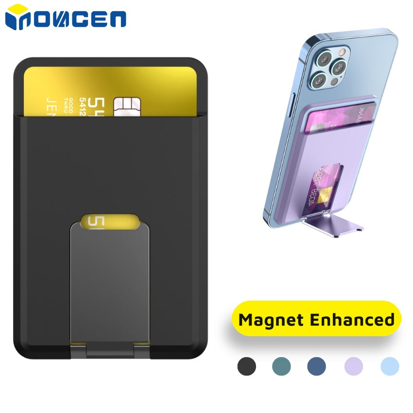 INOVAGEN Snap On Magnetic Phone Stand&Wallet,With Card Slot,Portable Foldable Silicone Phone Holder