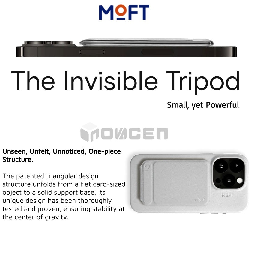 MOFT MOVAS Snap Invisible Phone Tripod Stand,Magnetic Compatible,Foldable,Phone Stand and Selfie Holder with Multiple Angle