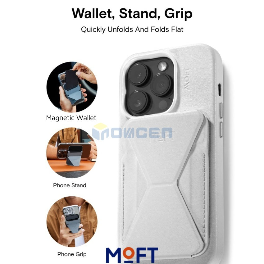 MOFT Gen 4 Snap on Magnetic Phone Stand and Wallet,MOVAS™ Material Made,Magnet Strong Enhanced,Phone Holder with Card Slot