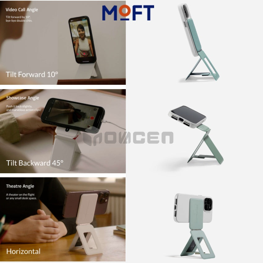 MOFT MOVAS Snap Invisible Phone Tripod Stand,Magnetic Compatible,Foldable,Phone Stand and Selfie Holder with Multiple Angle